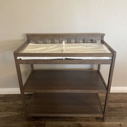 Grayish Brown Changing Table with Pad