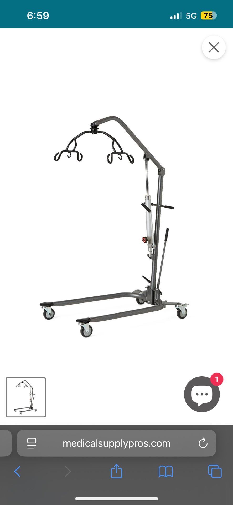 Medline Manual Hydraulic Patient Lift