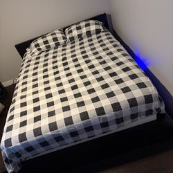 Queen Bed With Mattress, frame and Box Spring