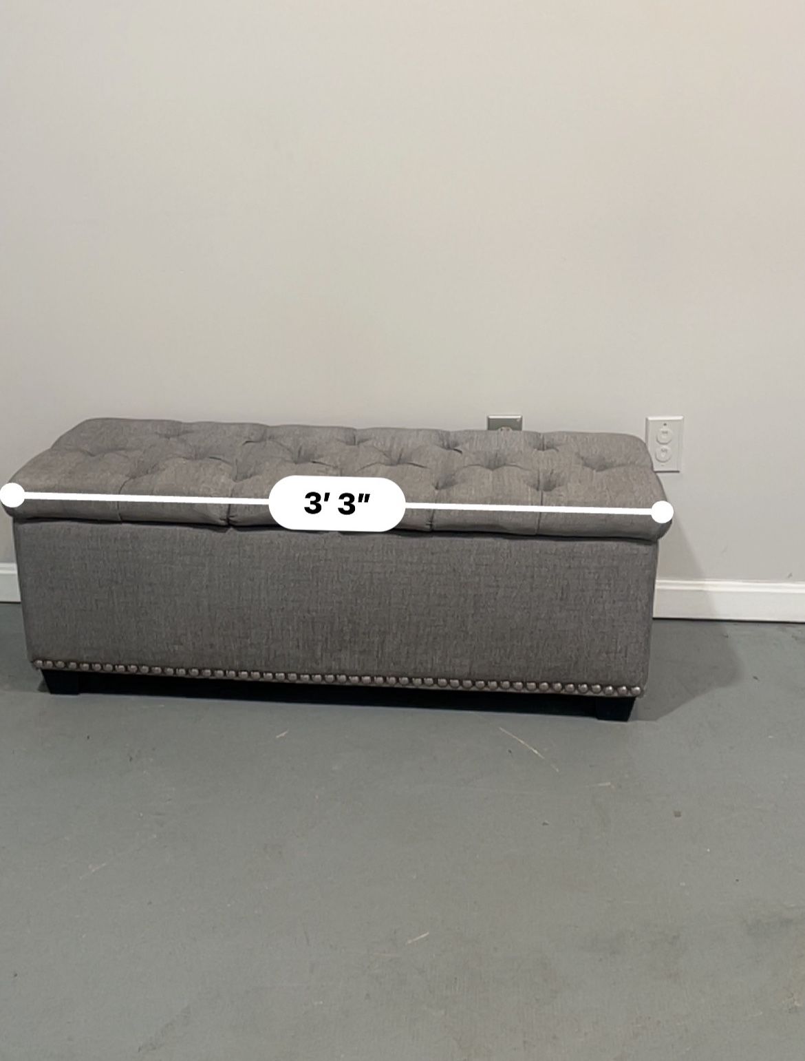 Grey Storage Ottoman