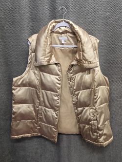 Gold Puffer Vest Women's Size 3X Charter Club