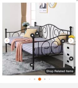 Black Metal Twin Daybed Frame