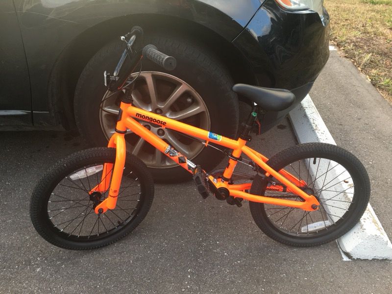 Boys Mongoose Legion L18 BMX Bike Barely Used Neon Orange