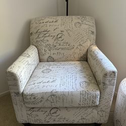 Accent Chair With Matching Footstool 