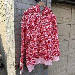Pink & White Camo Bape Hoodie