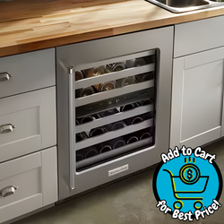 KitchenAid 46 - Bottles Stainless Steel Dual Zone Cooling Built-in Indoor Wine Cooler