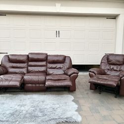 Perfect Man Cave Leather Sofás Set 