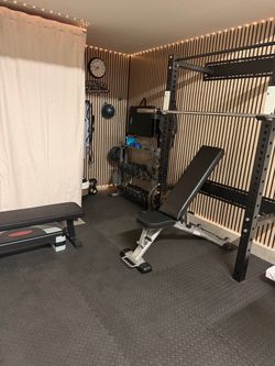 Complete Home Gym Setup – Folding Rack, Weights, Dumbbells, Benches + More