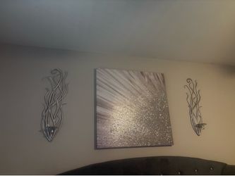 Picture with 2 candle holders $25 for all 3