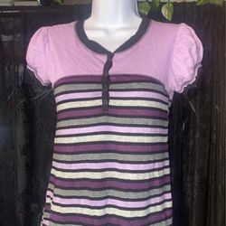 Cute Purple Striped Blouse