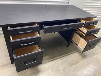 OFFICE DESK BLACK 7 drawers like new