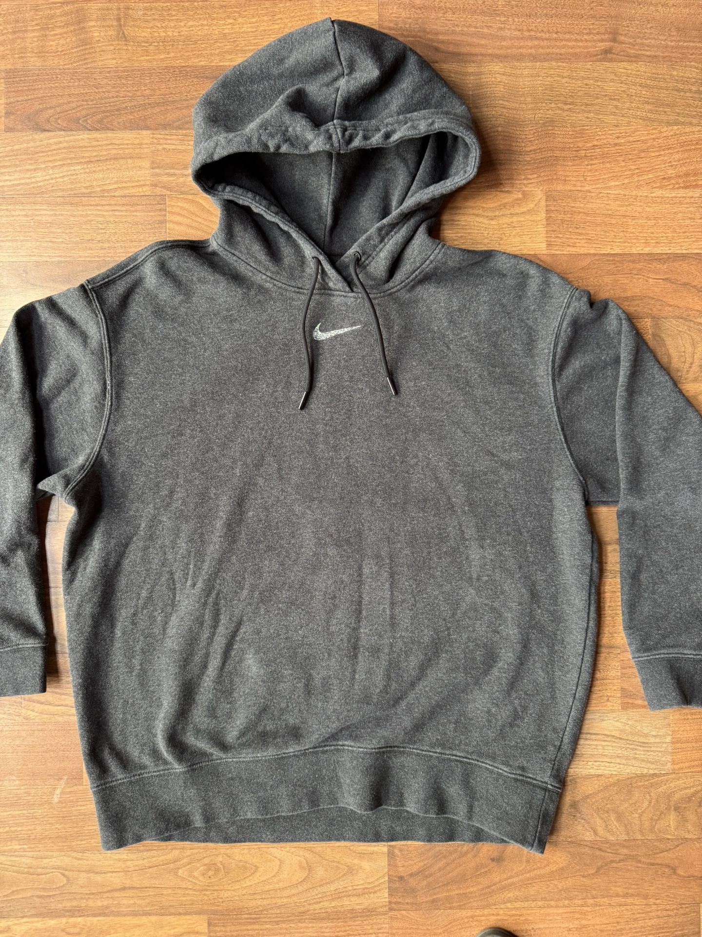 Nike Essentials Fleece Hoodie Womens SML Gray Brushed Center Swoosh Multi Color