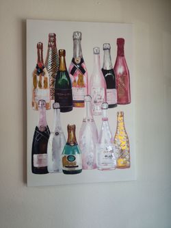 Beautiful Champagne Wine Bottle Print Cute