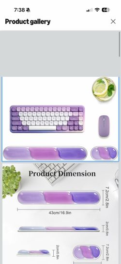 New in box 2 Pcs Gel Wrist Rest for Keyboard,Ergonomic Mouse Pad for Typing Silicone Mouse Wrist Set