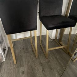Black and Gold Bar Stool Chairs