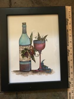 Wine framed art 13x10.5