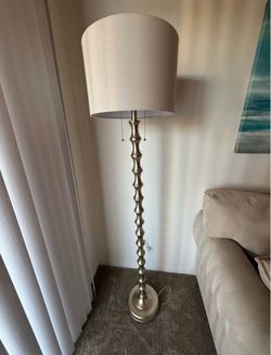 Brushed Nickel Floor Lamp with Drum Shade