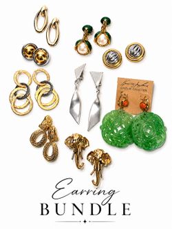 Vintage Earring Bundle | Kenneth Jay Lane Couture | GJD | 9 Pairs