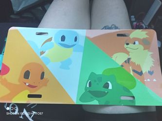 Pokémon Metal License Plate Set – Pikachu Charmander Bulbasaur Squirtle – Car Collectibles