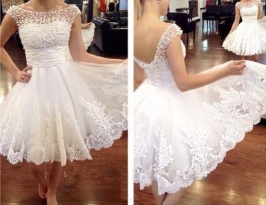 White Short Beaded Dress