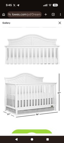 Dream on me white lightly used crib