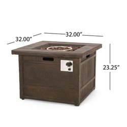 32″ Outdoor Gas Fire Pit: 40,000 BTU Concrete Design for Warmth and Ambiance