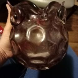Vintage Amethyst/Purple Glass Owl Vase