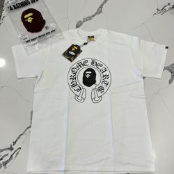 Bape x Chrome Hearts white tee