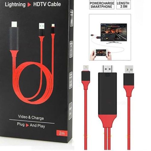 A5-01B Lightning > HDTV Cable Black And Red Box