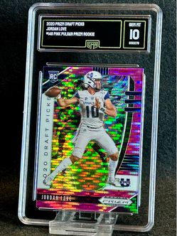 2020 Prizm Draft Picks 💥 Jordan Love 💥 Pink Pulsar Prizm Rookie GMA 10 💎 Mint - Green Bay Packers 🧀