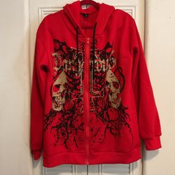 Romwe  Skull Hoodie Large