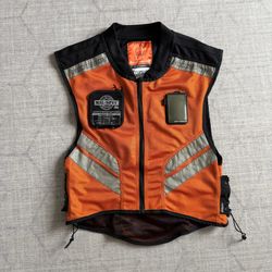 Icon Motorsport Mil-Spec Adult Black/Orange Biker Motorcycle Vest Regular Size