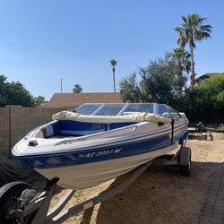 1988 Bayliner 21’ Inboard/Outboard Boat With 302 Chery V8 Cobra Out drive , Solid Trailer 