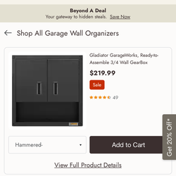 Gladiator GarageWorks, Ready-to-Assemble 3/4 Wall GearBox