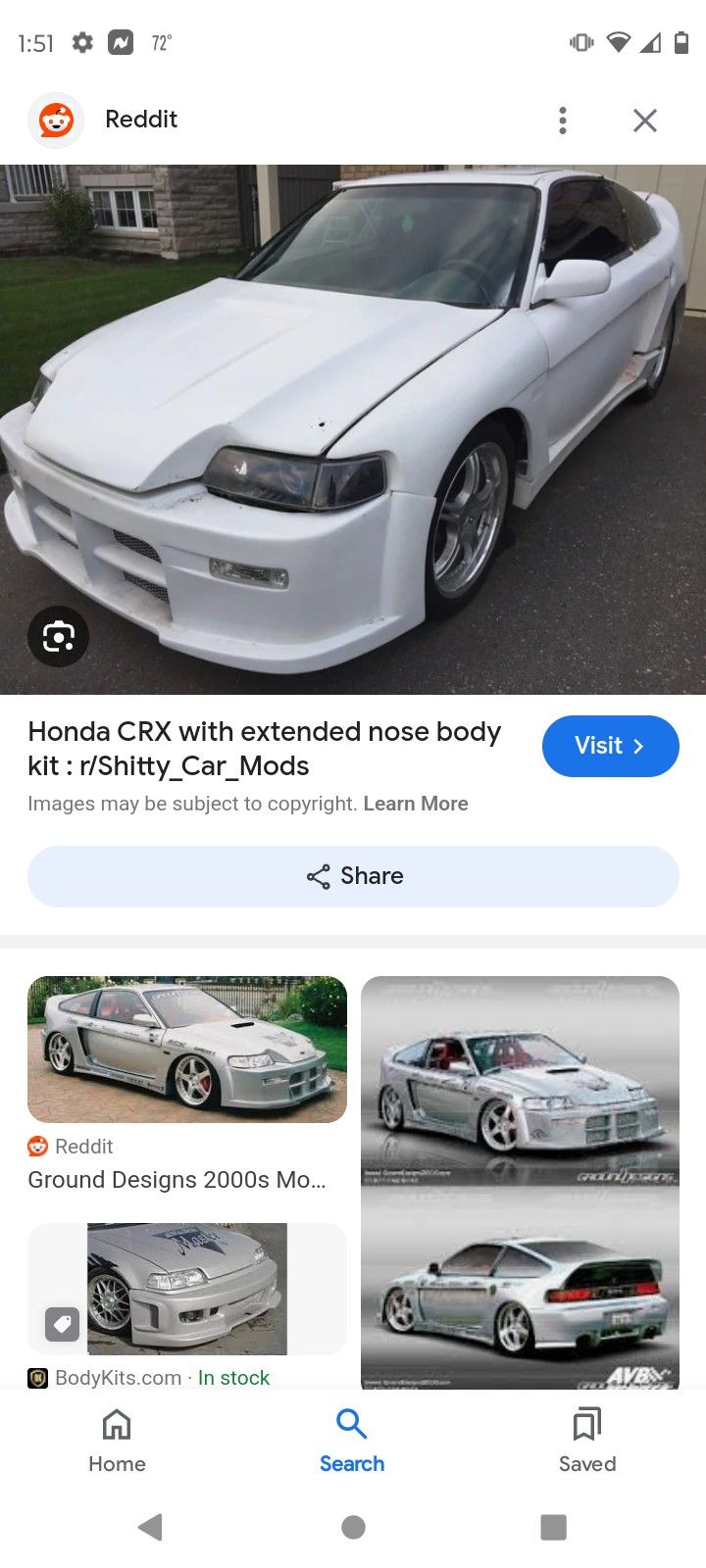 1988/1991 CRX Black Widow body kit
