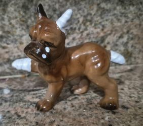 Cute Injured Bandaged Boxer Dog Figurine