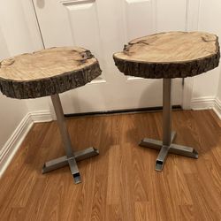 Real Wood Stump End Tables