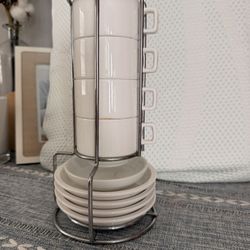 Stackable Porcelain Turkish Cappuccino Cups 