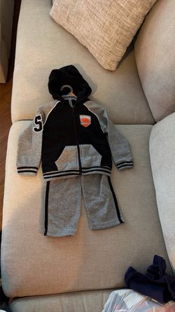 Toddler Boys Tracksuit Set Black Gray 24 Mo