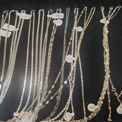 Sterling Silver Chains And Rings 