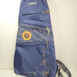Chala Blue Sling Bag with Sunflower Design. Chala Crossbody Sling Bag. Girl Bag