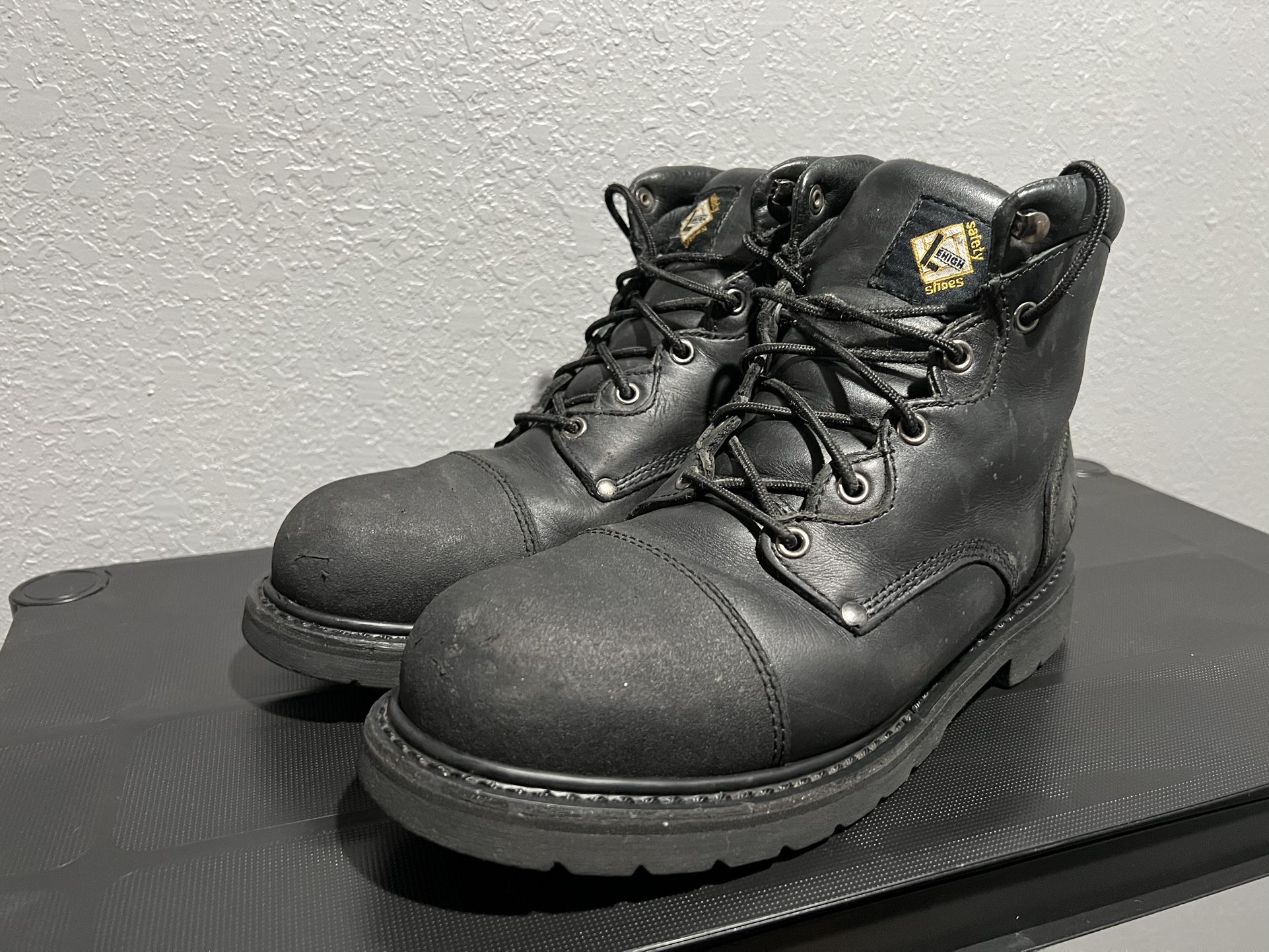 Steel Toe Leather Work Boots Size 9