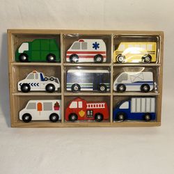 Melissa And Doug Wooden Town Vehicles Set 
