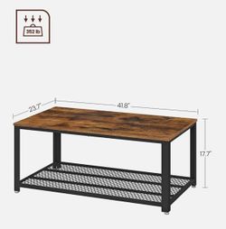 VASAGLE Coffee Table rustic brown
