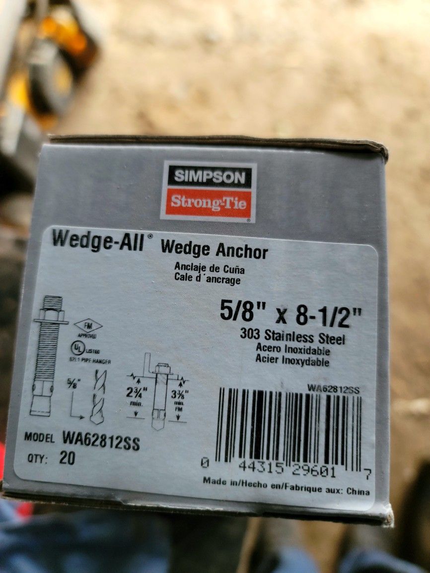Simpson Strong Tie Wedge Anchor 303 SS 5/8