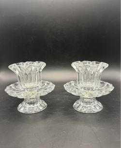 PartyLite Chantilly Peglite Votive and Taper Clear Glass Candle Holders  - 2