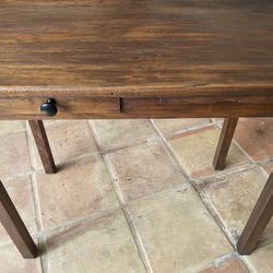 Antique Mission Farmhouse Solid Oak Table / Writing Desk 
