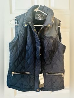 Palomares Navy Quilted Faux Fur Lined Puffer Vest