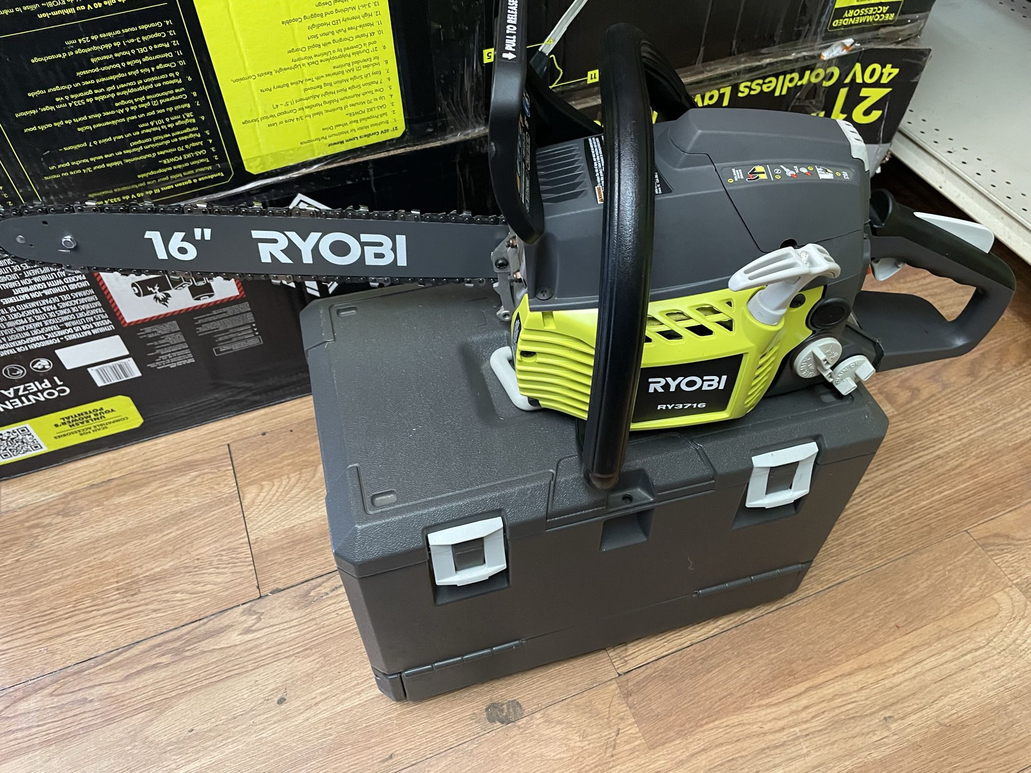 RYOBI 16 in. 37cc 2-Cycle Gas Chainsaw with Heavy-Duty Case