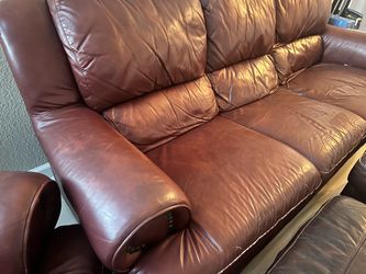 Genuine Leather Sofa, Love Seat